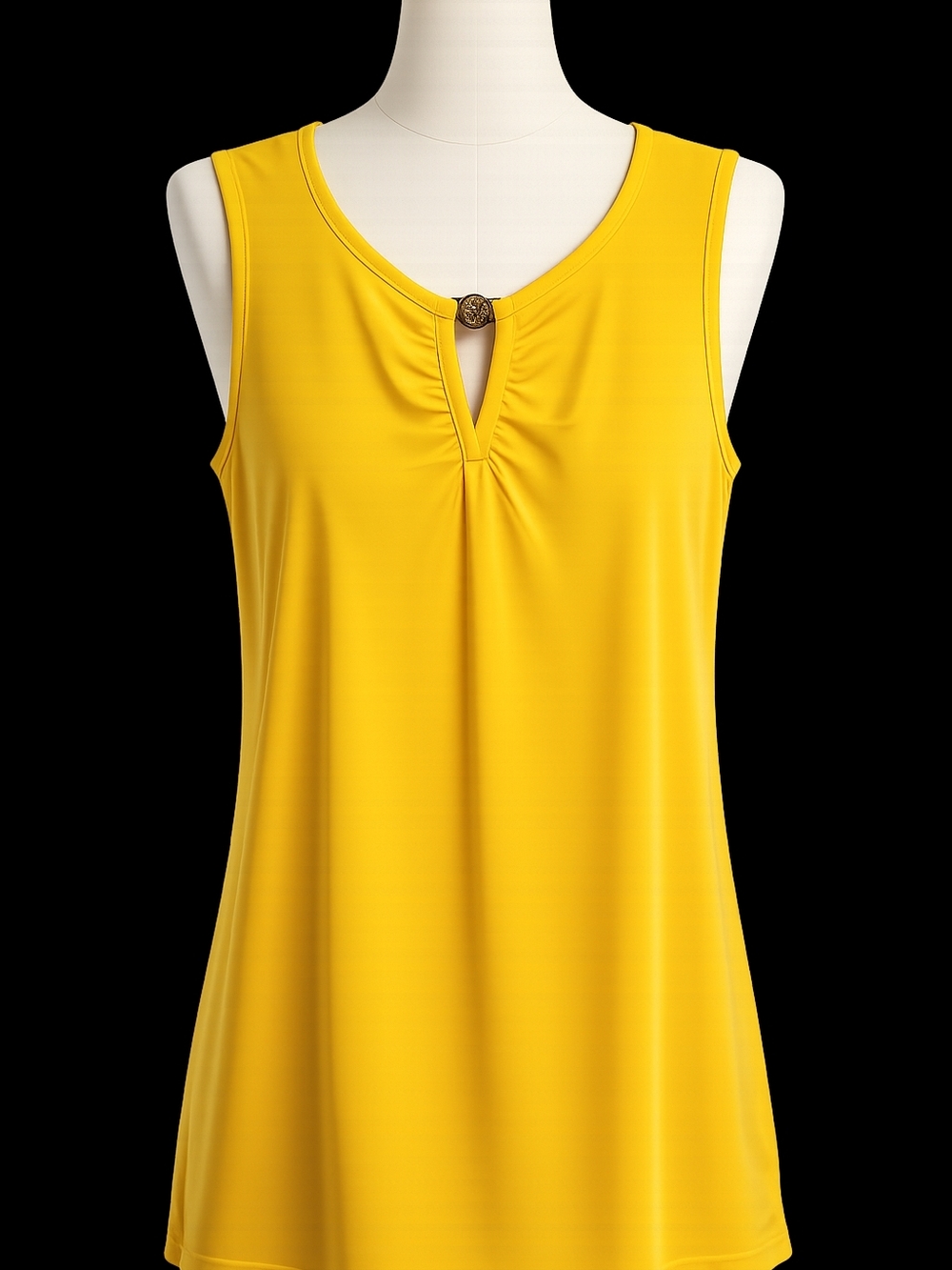 Anne Klein Yellow Keyhole Sleeveless Tank Sz. Med.